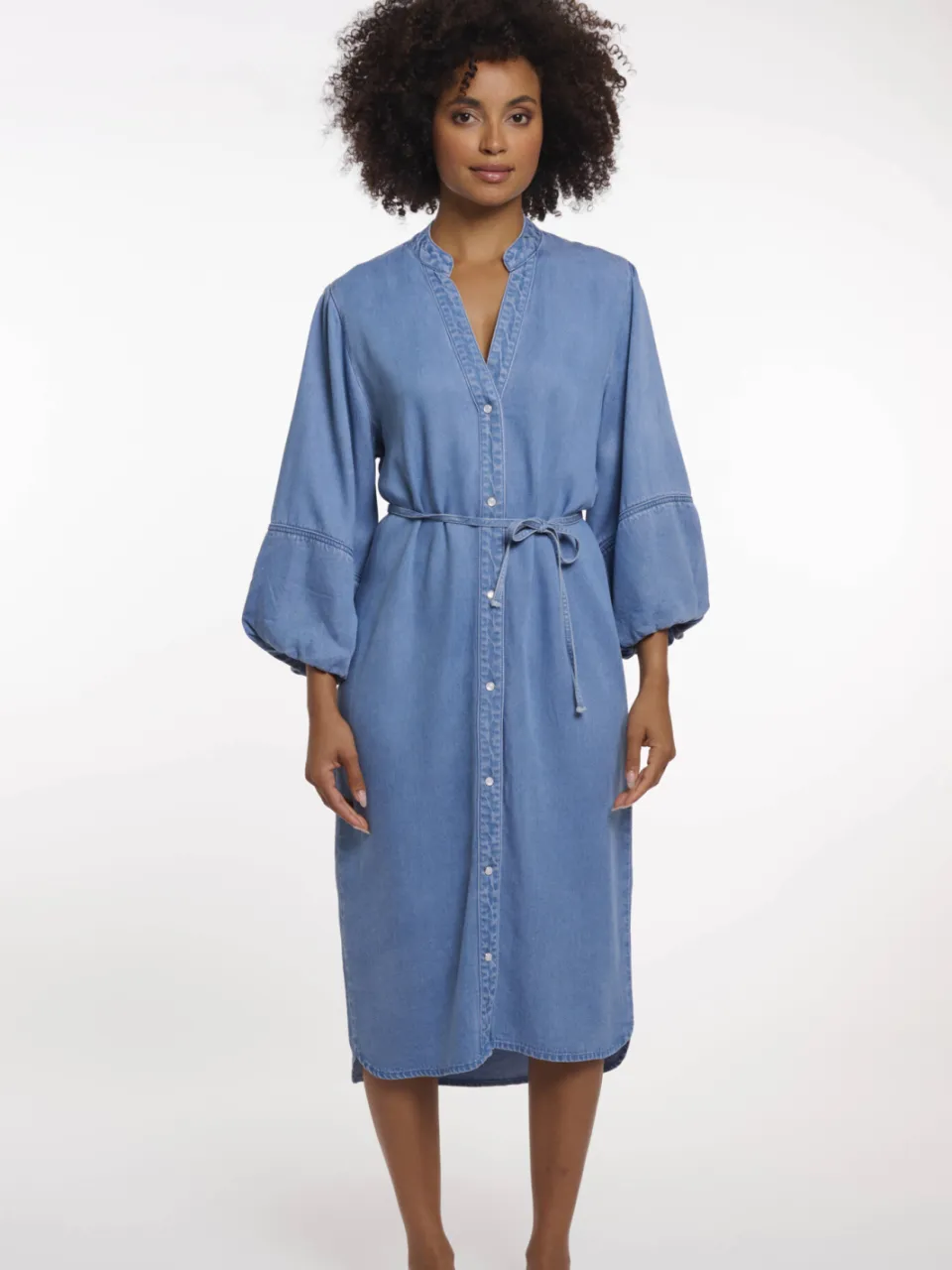 Rino & Pelle A-lijn jurk medium blue denim