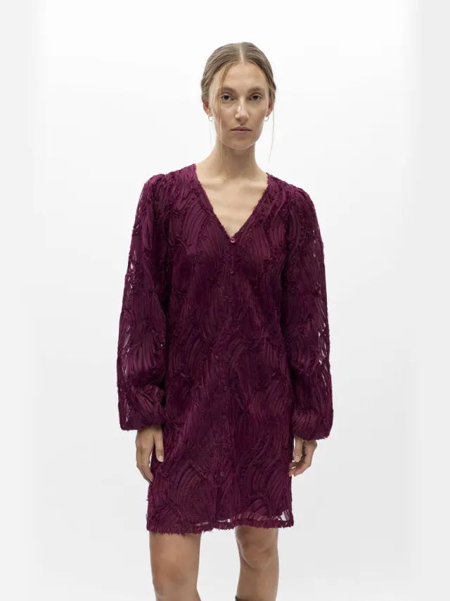 Object Dames Jurken Objlucie Luka L/s Re Dress 147 Div - Bordeaux, foto 2