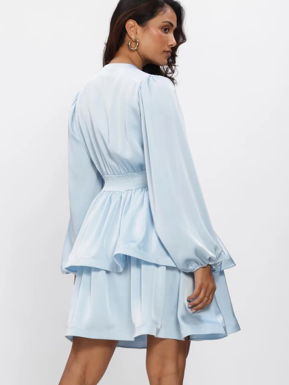 NEO NOIR Dames Jurken Rivana Heavy Sateen Dress - Lichtblauw, foto 3