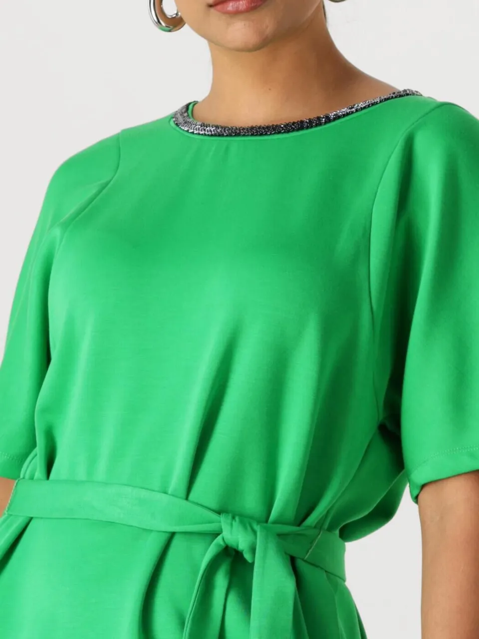 POM Amsterdam Dames Jurken Dress Macy Palm Green - Groen, foto 3