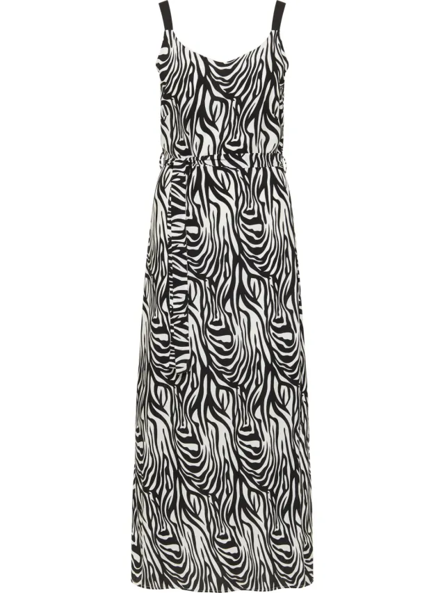 Faina maxi jurk met zebraprint nelice zwart/wit, foto 2