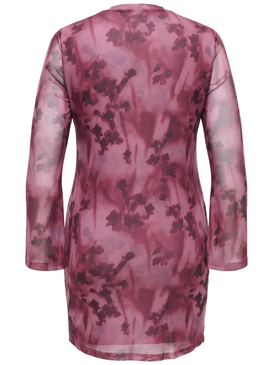 Only Carmakoma Plus Size mesh gebloemde mini jurk - roze, foto 3