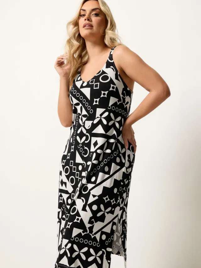 Yours Zwarte Abstracte Midijurk-56 Black