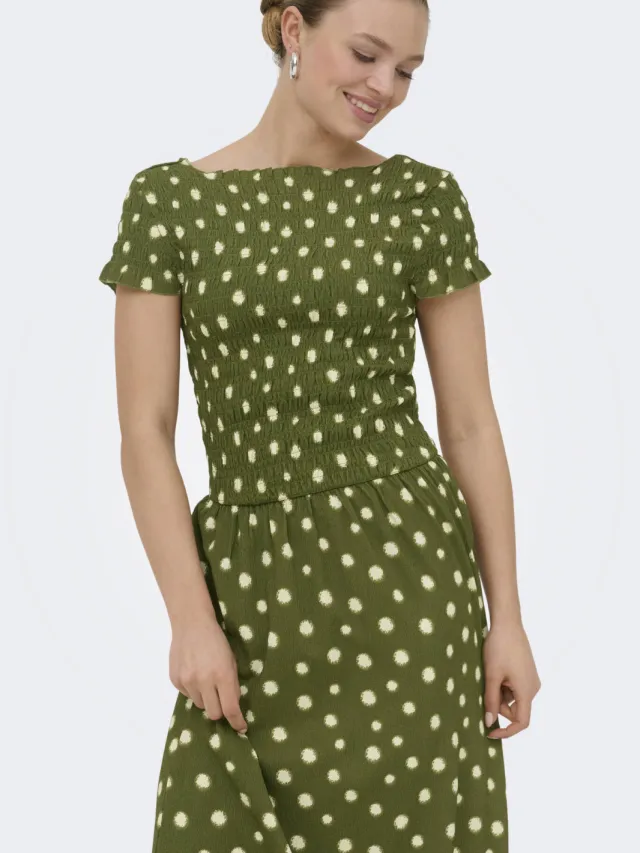 Only midi jurk met stippen - groen, foto 2