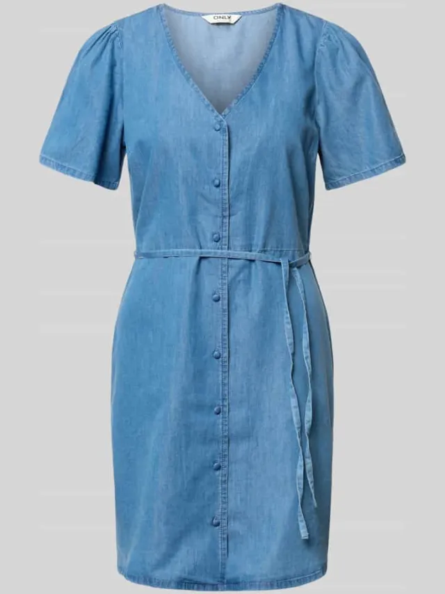 Only Getailleerde spijkerjurk van mix van katoen en lyocell model 'EVIDA-BEA' blauw, foto 2