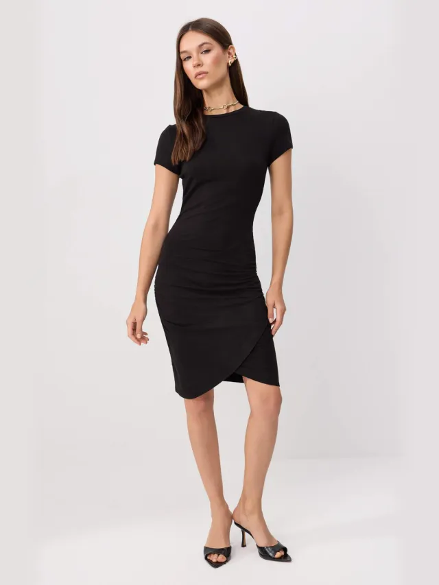 Trendyol TRENDYOLMİLLA Dames Zwart Effen Kort / Mini Kort Bodycon Jurken
