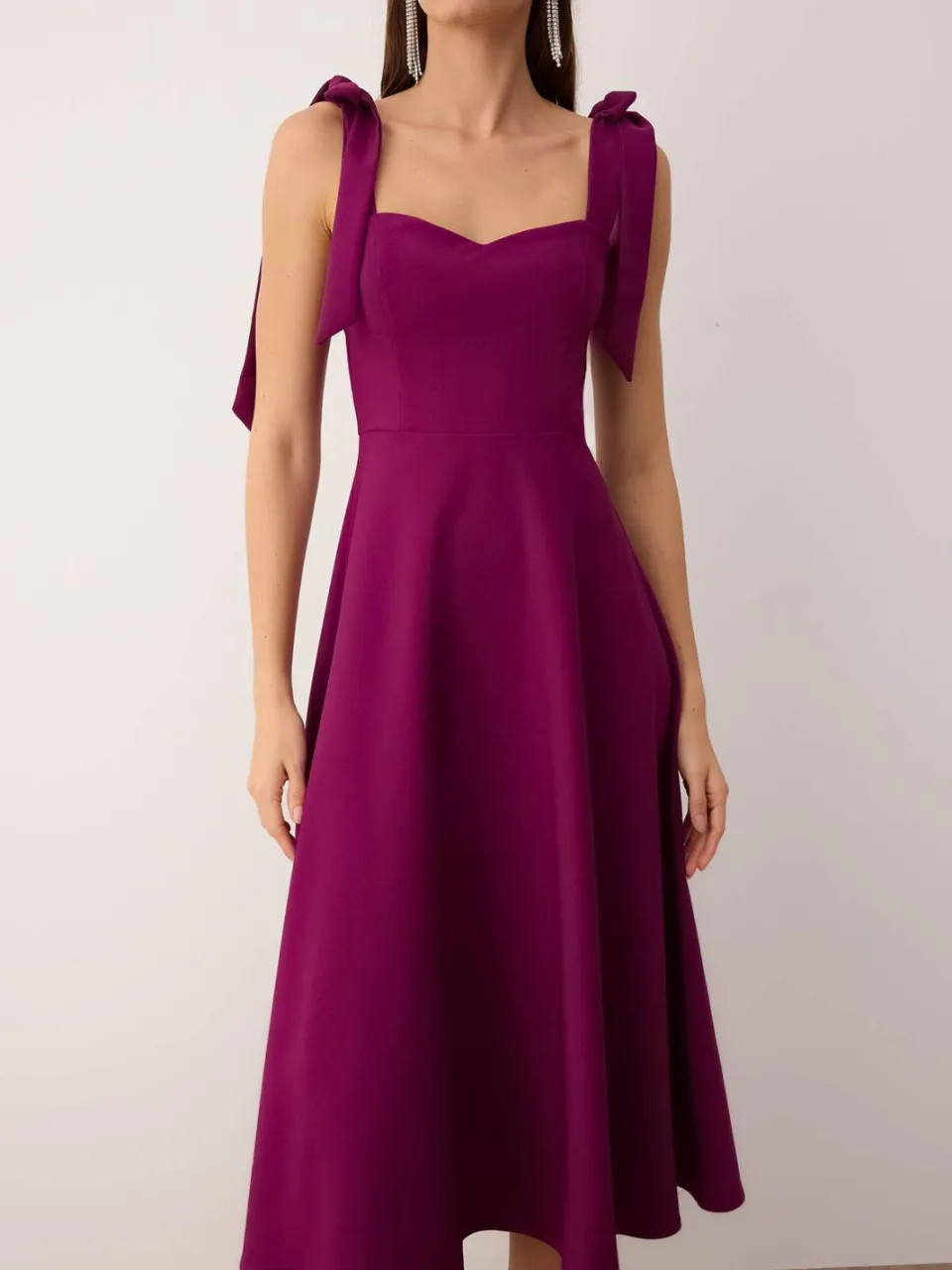 Trendyol TRENDYOLMİLLA Dames Paars Effen Maxi Mouwloos Stijlvol/Avond Skater Jurken, foto 2