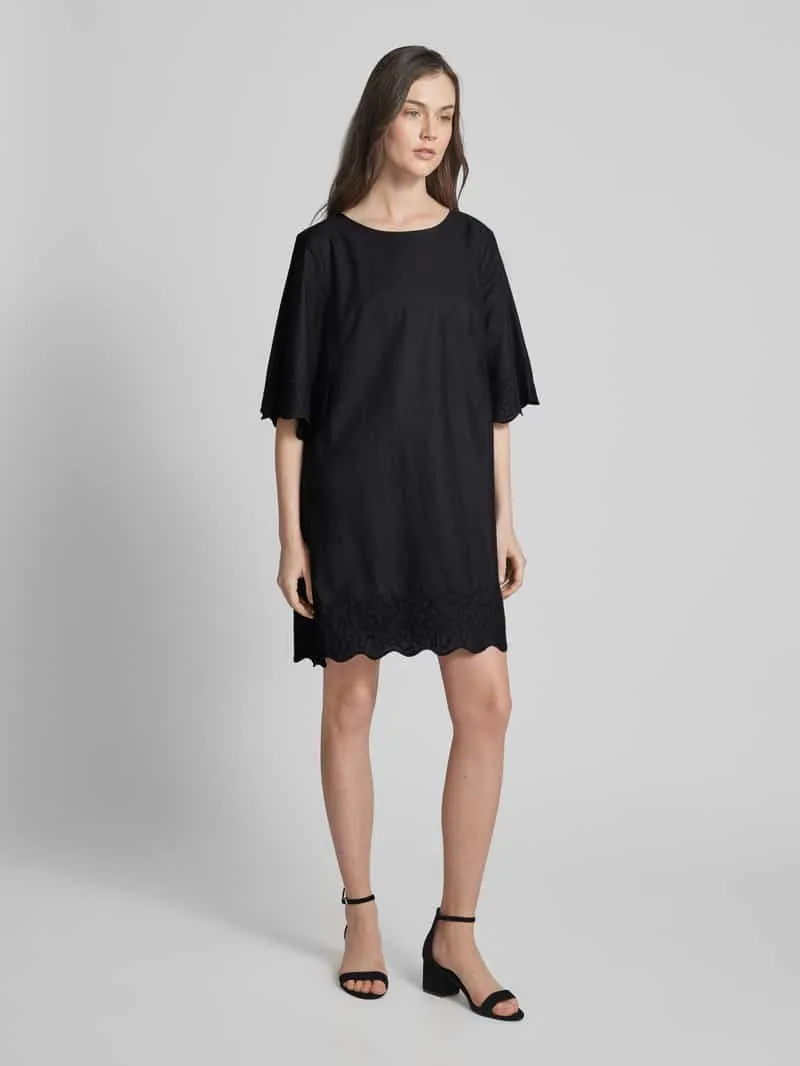 Esprit Mini-jurk in effen design met ronde hals Zwart