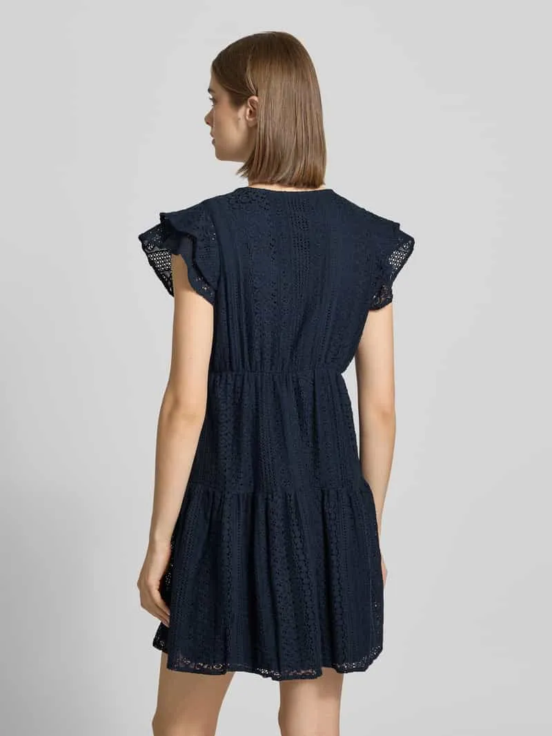Only Getailleerde blousejurk van katoenmix model 'HELENA' marineblauw, foto 3