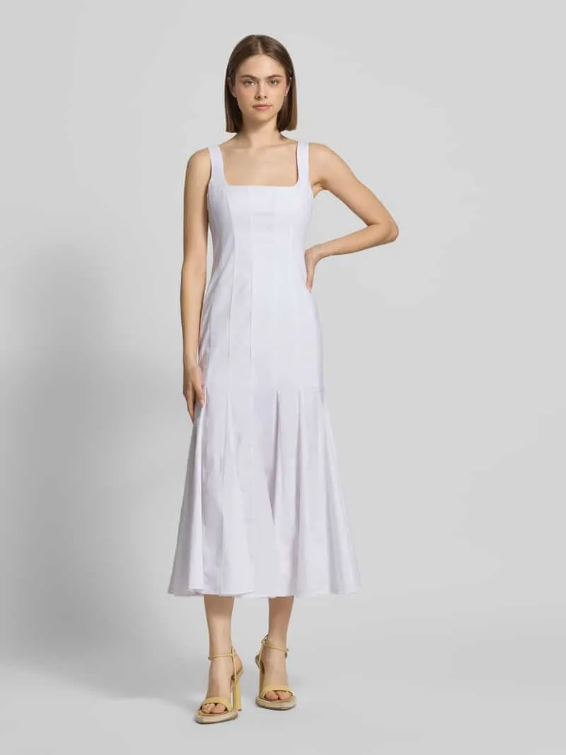 bardot cocktailjurk met vierkante hals model 'LOLITA' Offwhite