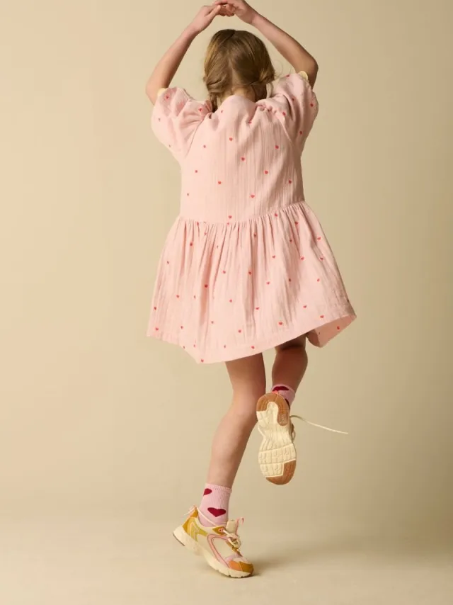 Sissy-Boy Roze jurk met hartjes embroidery