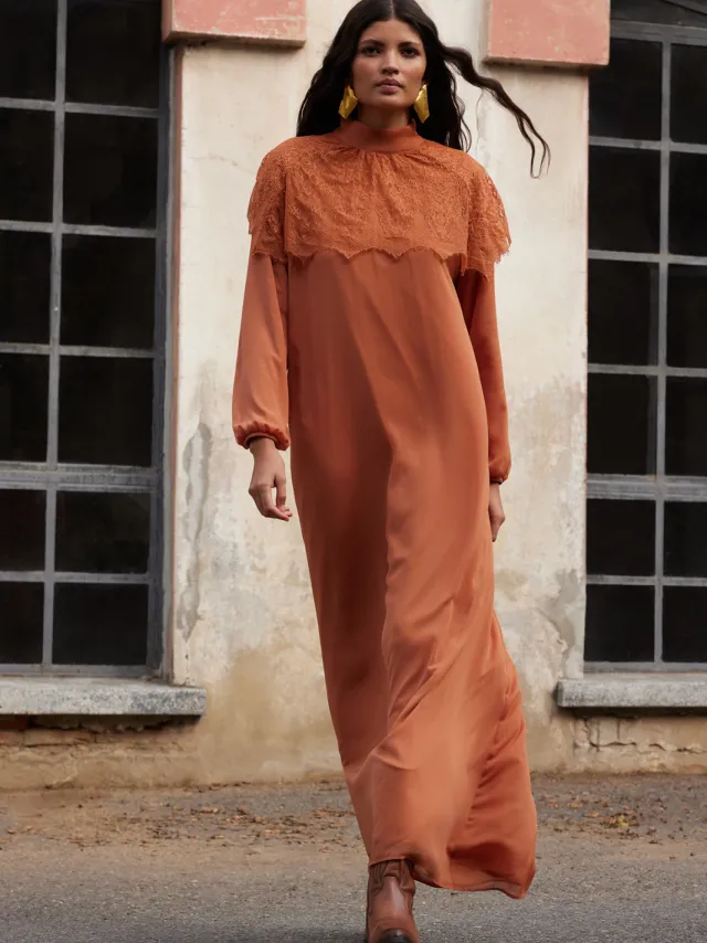 Turkishsouq Beige, rechte maxi-jurk voor dames, stijlvol/geschikt voor 's avonds of als gewone jurk met hijab. Bruin