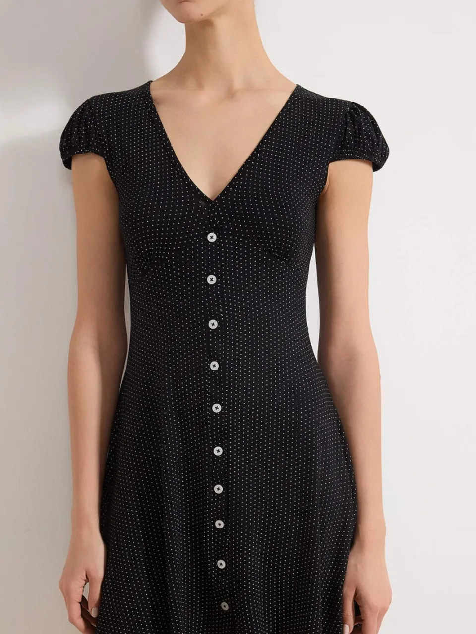 Trendyol TRENDYOLMİLLA Dames Zwart Stippen Kort / Mini Kort Casual Skater Jurken, foto 2