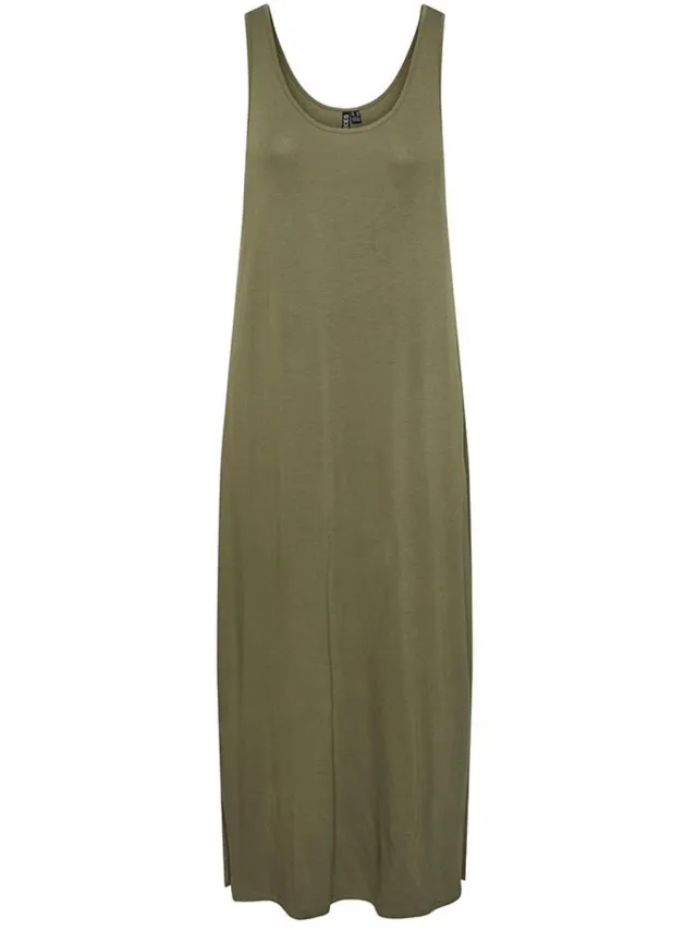 Pieces Sofia Mouwloze Midi-jurk Groen S Vrouw Deep Lichen Green