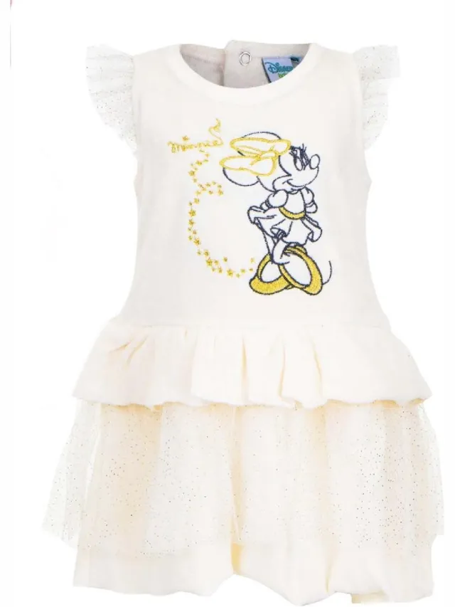 Disney Minnie Mouse baby jurkje katoen velours off-white maat 86 (24 maanden)