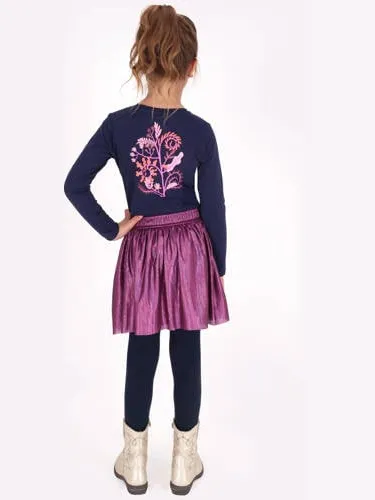 B.Nosy Daisy midi jurk met backprint donkerblauw donkerblauw/paars, foto 4