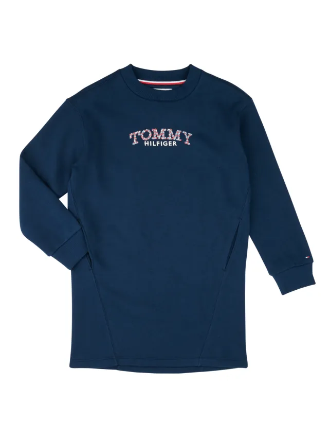 Tommy Hilfiger Korte Jurk Tommy Hilfiger TOMMY PUFF FLOWER HWK DRESS LS Marine