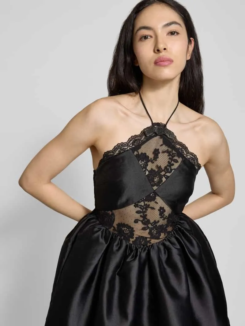 Self-Portrait Mini-jurk met halter zwart, foto 5