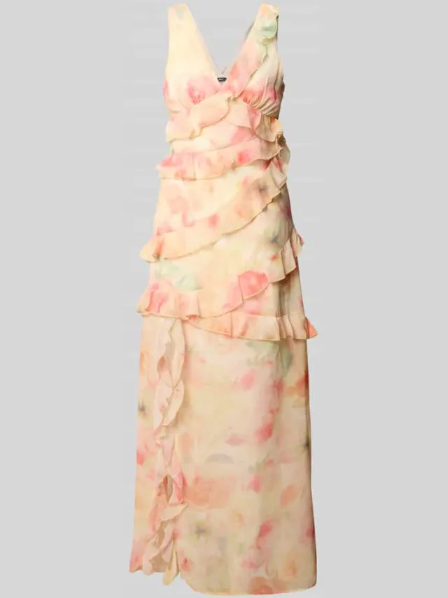 Gina Tricot maxi-jurk met ruches abrikoos, foto 2