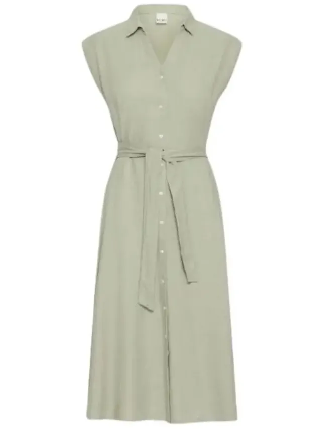 Ichi IHLINNO DR3 - Dames - Midi jurken LILY GREEN CHECK
