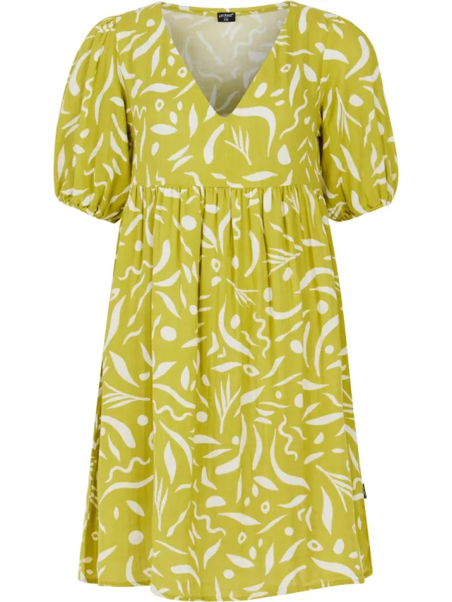 Protest Prtflora – A-lijn jurk Dames – Korte mouwen – Zomerjurk – Knielengte Sour Green