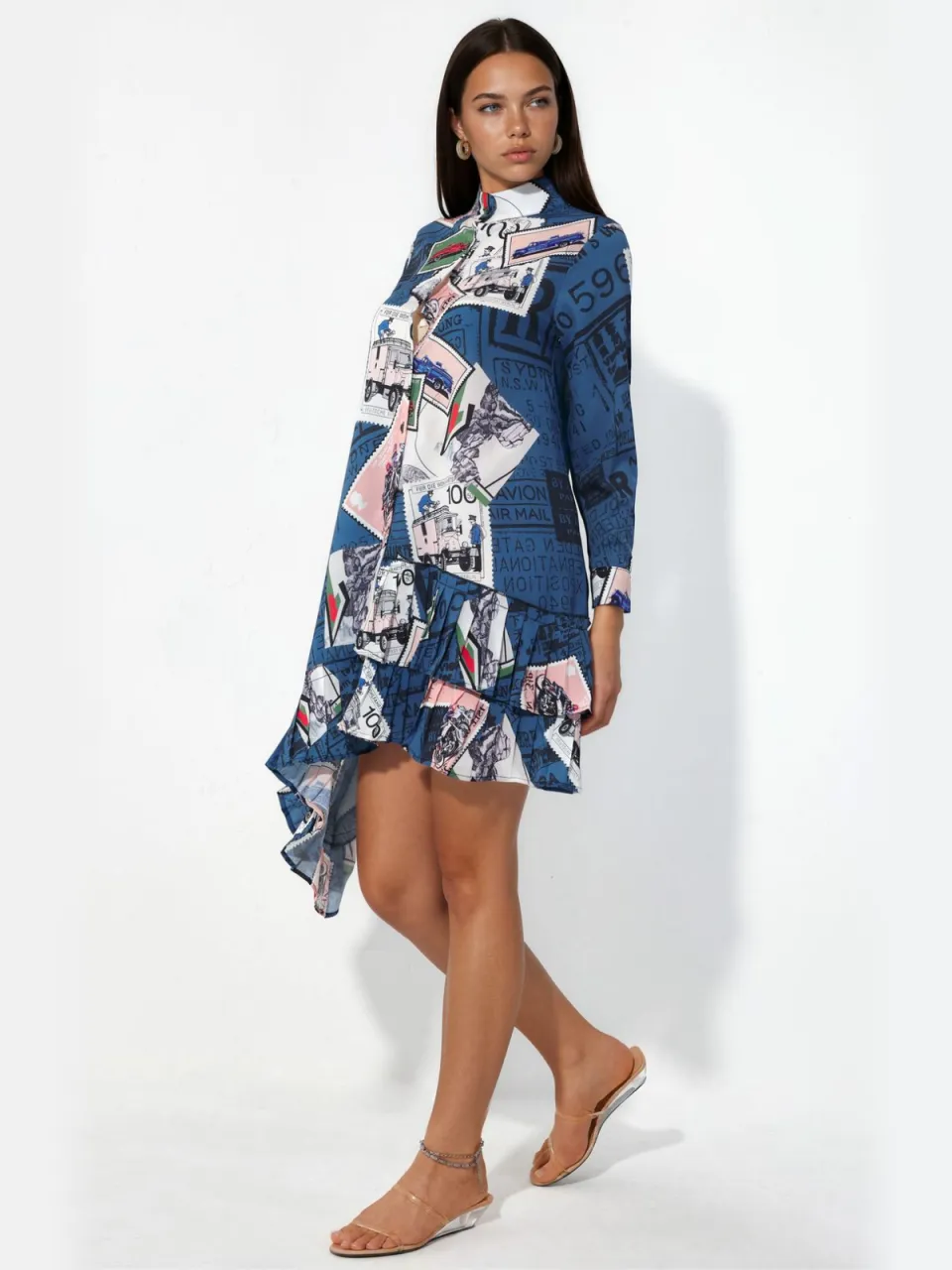 MSN Collection Bloemen Chiffon Mini Jurk veelkleurig, foto 2
