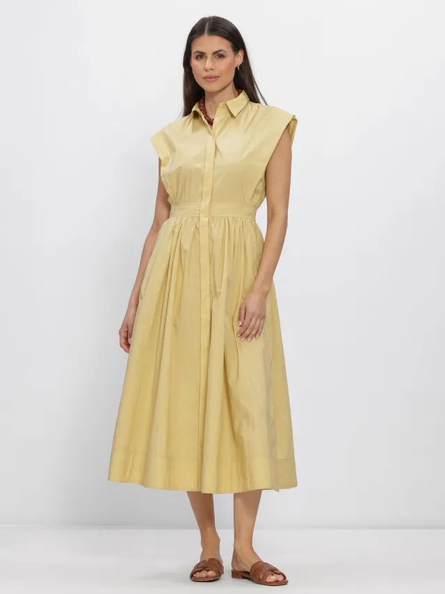 Rouge Edit Dames Jurken Rouasher S/s Midi Dress - Geel