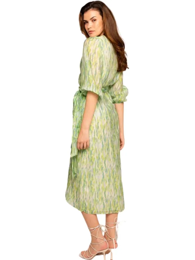 Freebird Blossom Midi Jurken Dames - Kleedje - Rok - Jurk - Groen