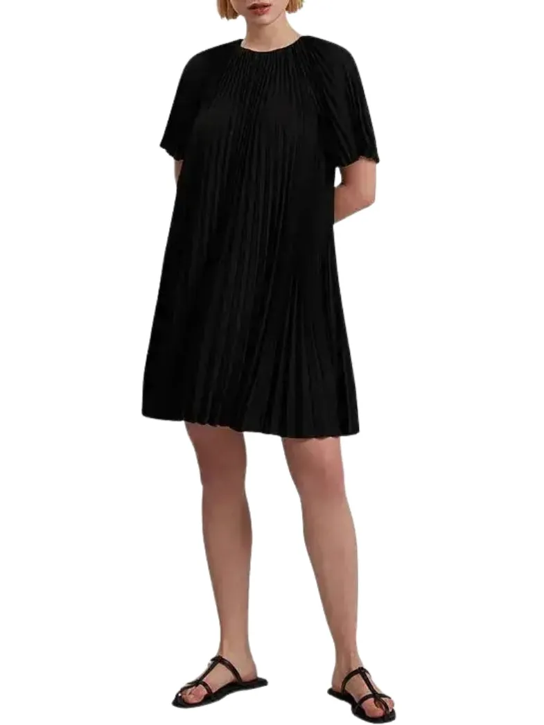 Ted Baker Wmd Convala Mini-shirt Met Korte Mouwen En Plooien Zwart