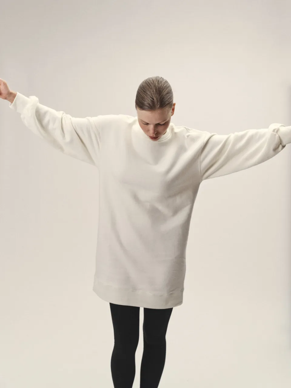 WOTE dames vegan Sweatjurk Oversized Gebroken Wit, foto 2
