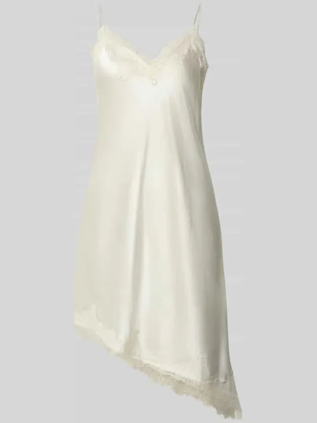 Only Getailleerde jurk van satijn met kant model 'BELLA' offwhite, foto 2
