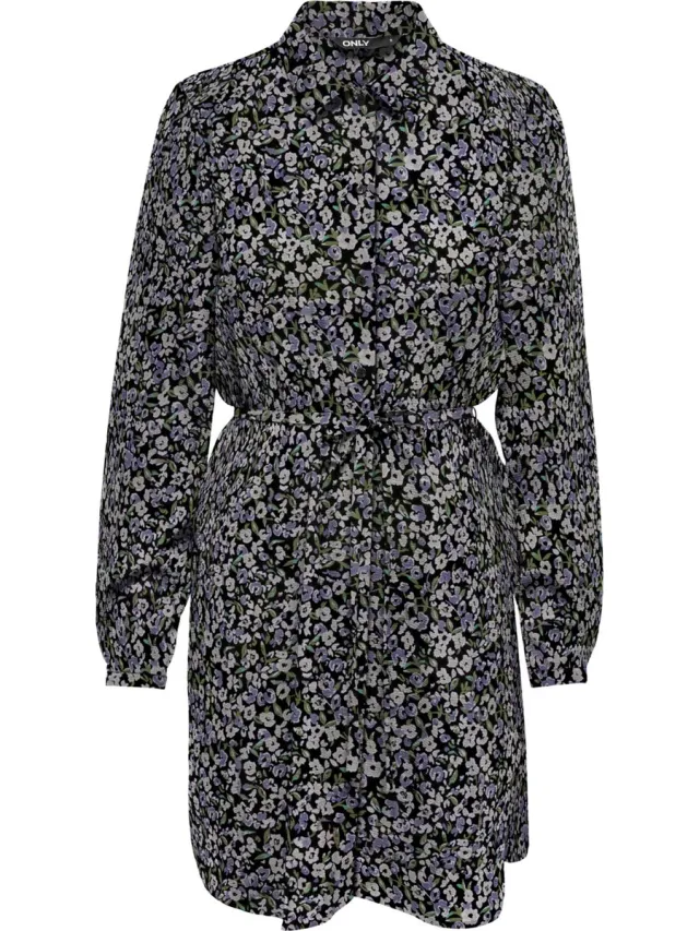 Only ONLNOVA LUX L/S SHIRT DRESS AOP PTM Dames Jurk Dahlia purple
