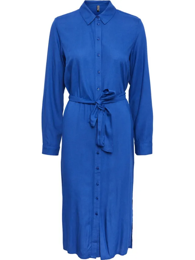 Pieces PCCAMMIE LS MIDI SHIRT DRESS NOOS BC Dames Jurk mazarine blue