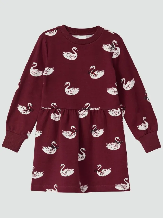 S.Oliver female - Behaaglijke sweatjurk met all-over print bordeaux
