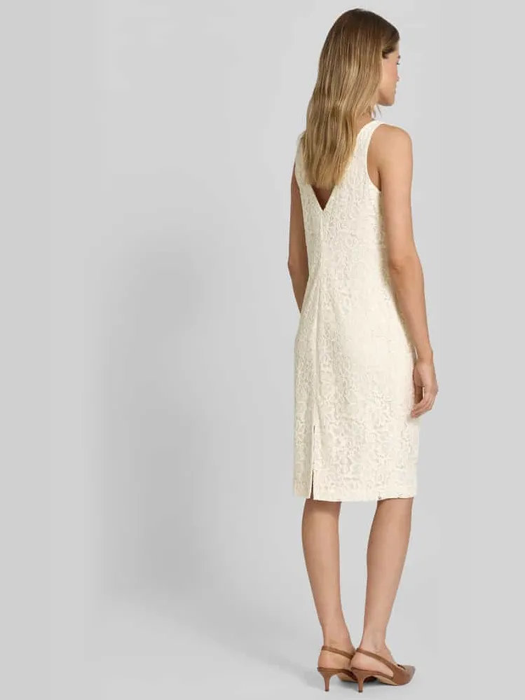 Lauren Ralph Lauren Nauwsluitende cocktailjurk van mix van viscose en katoen met katoen-aanteil beige, foto 3