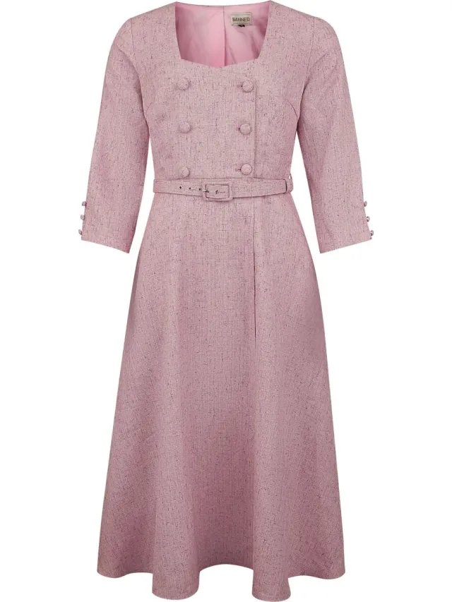 Banned Isobel Dress Dames Midi-jurk - roze