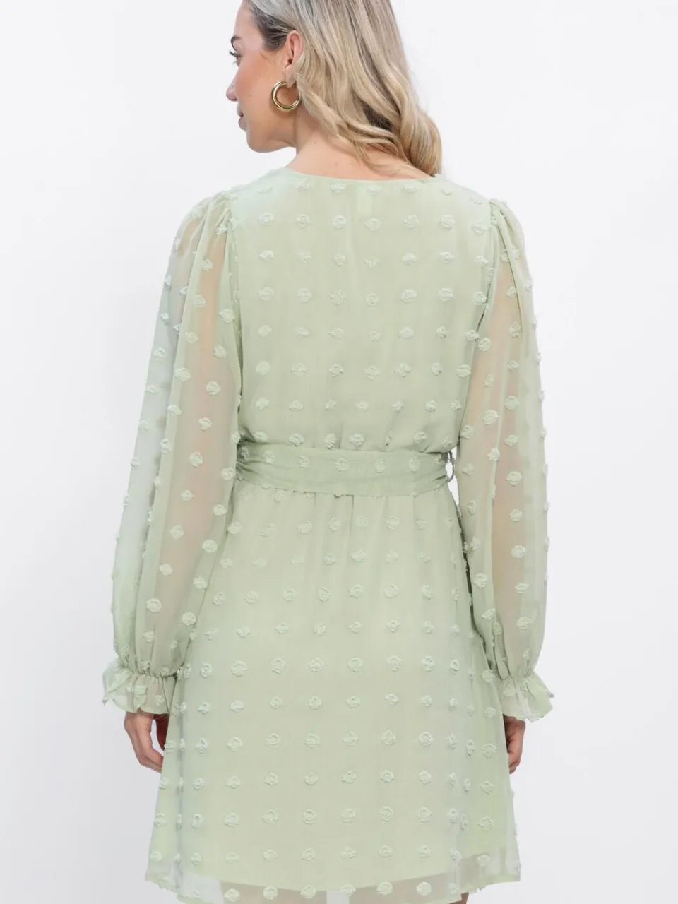 Y.A.S. YAS Dames Jurken Yasdottie Ls Wrap Dress - Mint, foto 3