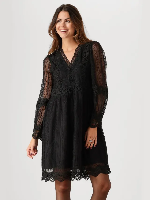 Y.A.S. YAS Dames Jurken Yassophira Ls Dress - Zwart
