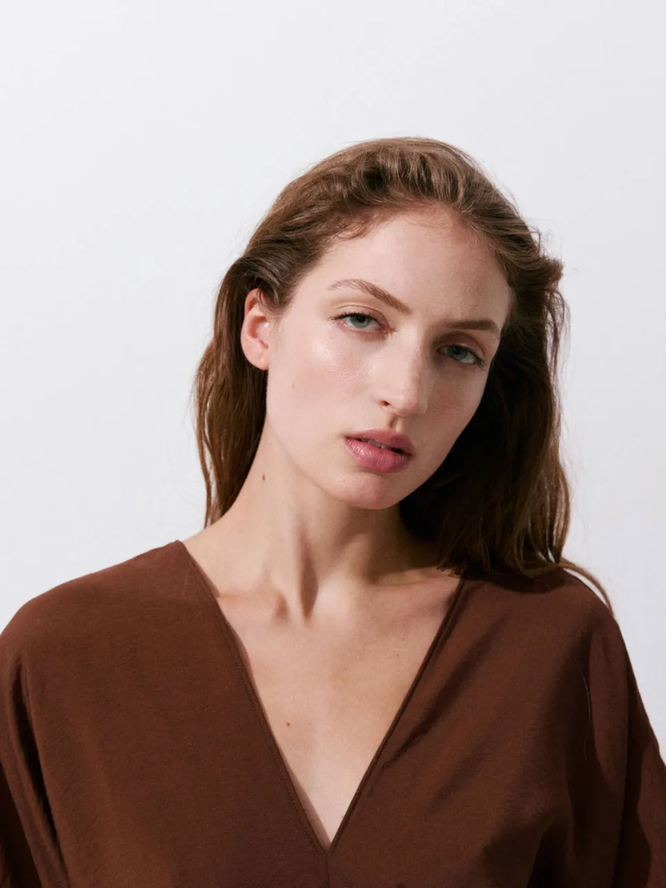 Mango midi jurk - donkerbruin, foto 7