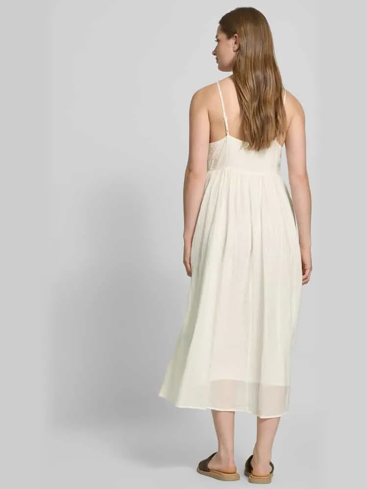 MSCH Copenhagen Midi-jurk met structuurmotief, model 'Amabel' offwhite, foto 3