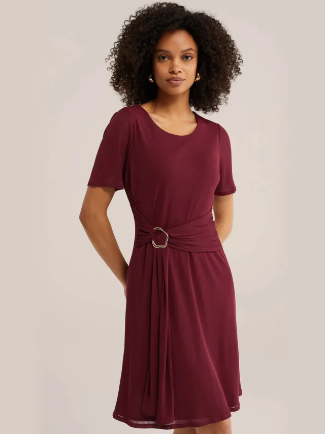 WE Fashion korte jurk - donkerrood
