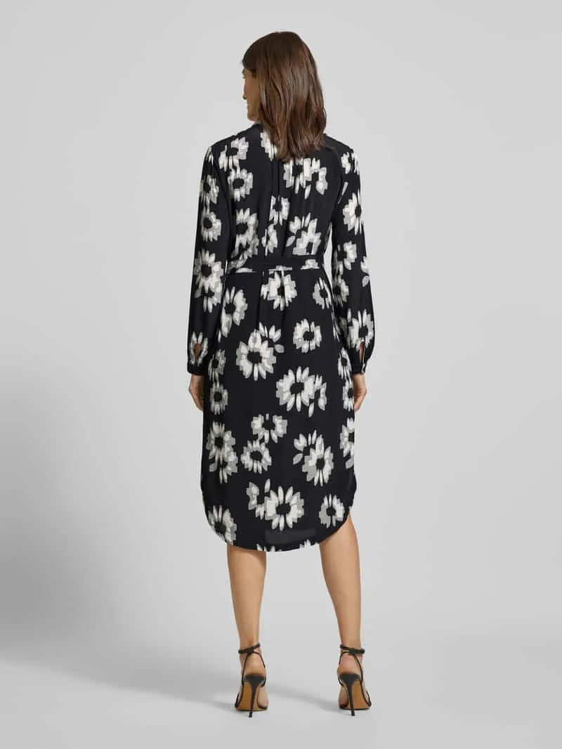Esprit Midi-jurk met strikceintuur zwart, foto 3