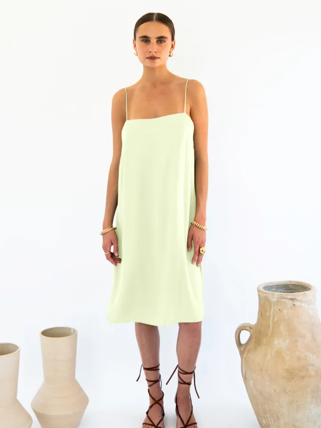 Neu Nomads dames vegan Slipdress Julianne Boxy Citroengeel Lichtgeel
