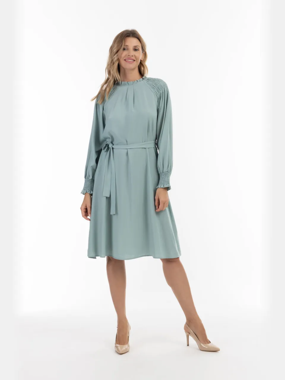 Usha midi-jurk nowles Dames munt Mint