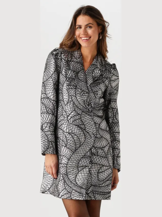 Y.A.S. YAS Dames Jurken Yassisi Ls Blazer Dress - Zilver
