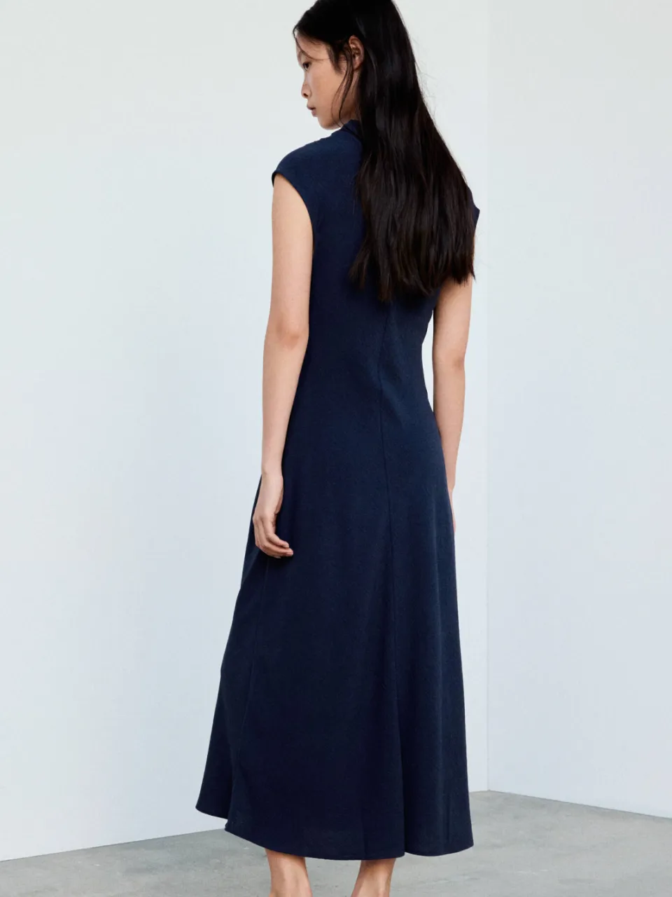 Mango midi jurk - donkerblauw, foto 2