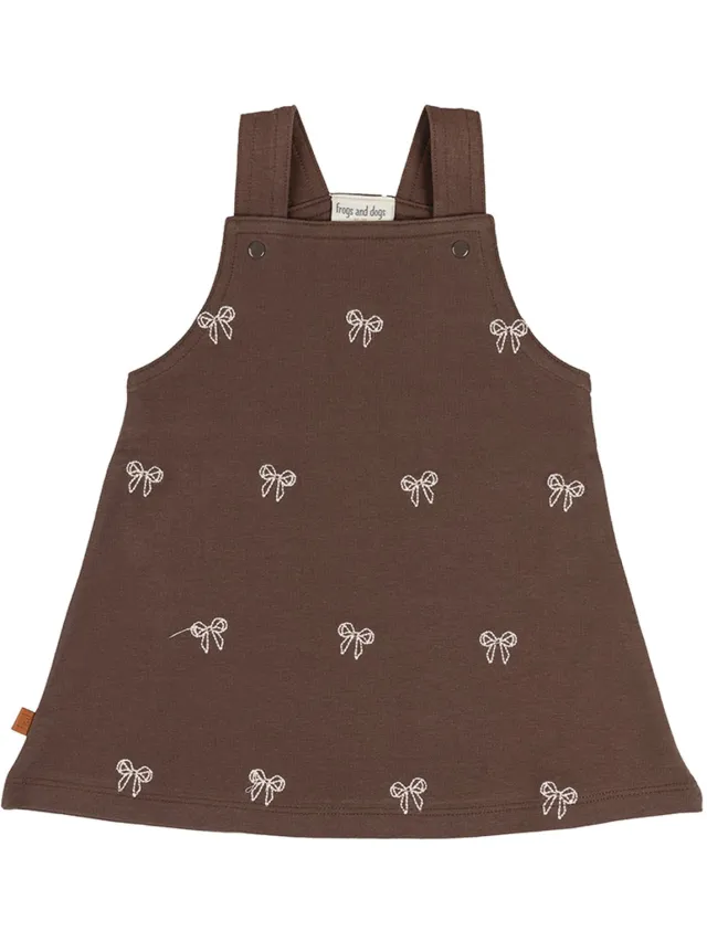 Frogs and Dogs Baby Dress Bow | Seal Brown