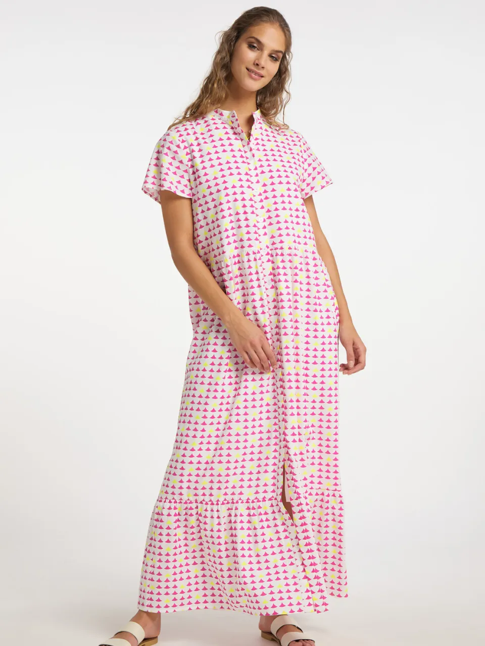 IZIA Maxi Dress met Allover Print gaya Roze