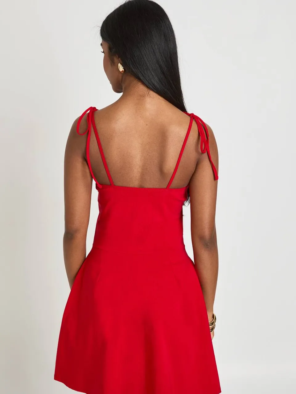 boohoo Dames Bengaline Doorknoop Cami Jurk rood, foto 2