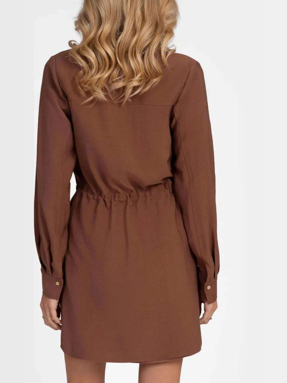 Nikkie viscose korte blousejurk - bruin, foto 3